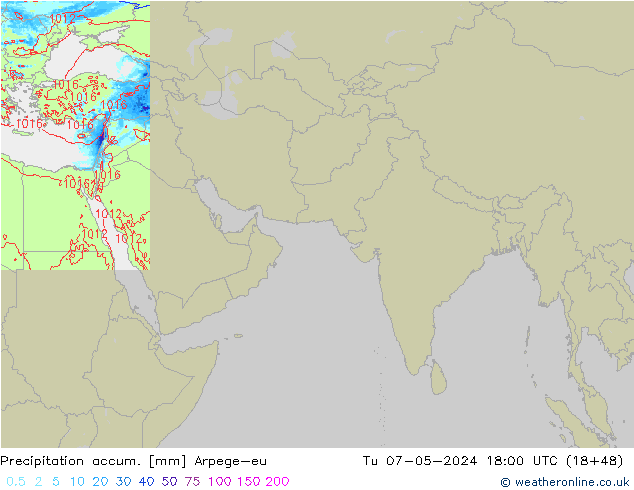 Precipitation accum. Arpege-eu Ter 07.05.2024 18 UTC