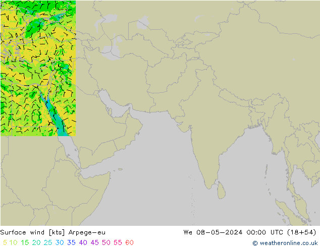 Wind 10 m Arpege-eu wo 08.05.2024 00 UTC