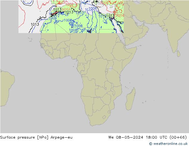 pression de l'air Arpege-eu mer 08.05.2024 18 UTC