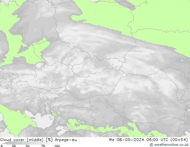 Bewolking (Middelb.) Arpege-eu wo 08.05.2024 06 UTC