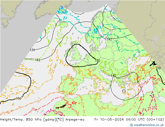 Height/Temp. 850 hPa Arpege-eu Fr 10.05.2024 06 UTC