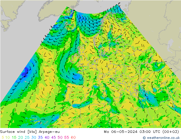 Bodenwind Arpege-eu Mo 06.05.2024 03 UTC