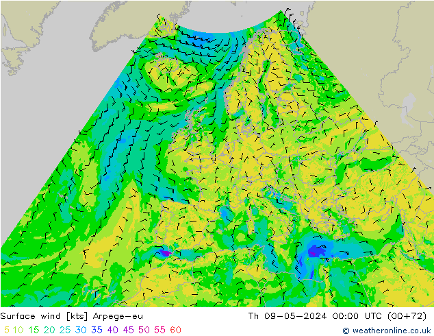 Bodenwind Arpege-eu Do 09.05.2024 00 UTC