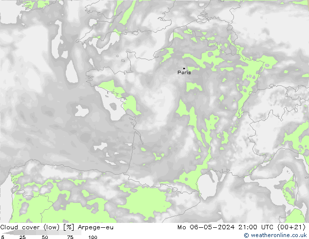 Nuages (bas) Arpege-eu lun 06.05.2024 21 UTC