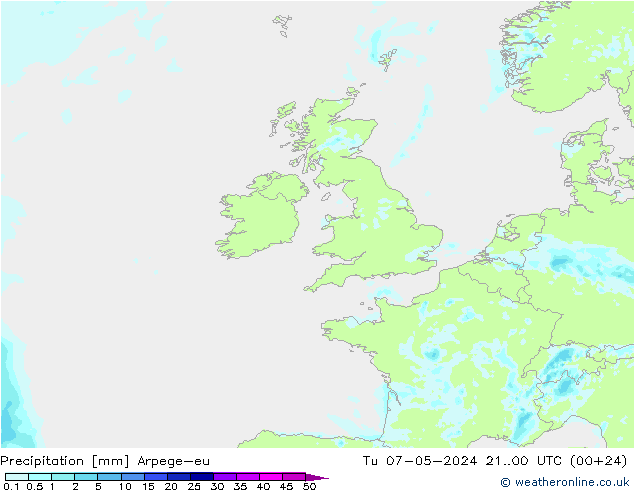 Yağış Arpege-eu Sa 07.05.2024 00 UTC
