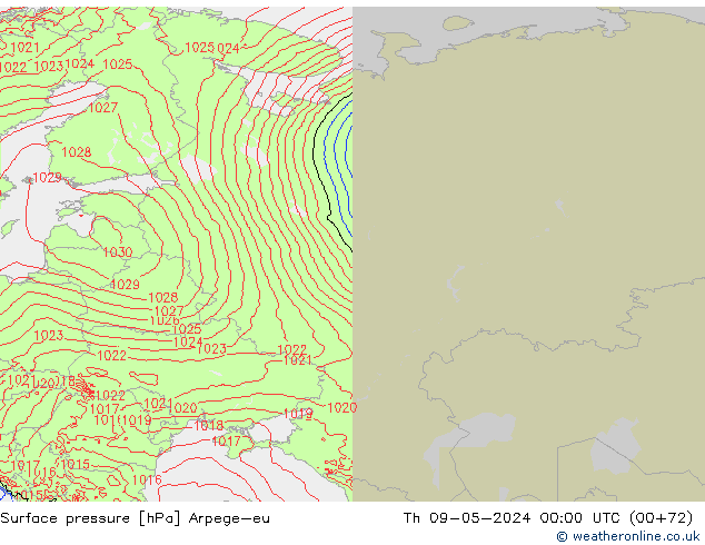 Luchtdruk (Grond) Arpege-eu do 09.05.2024 00 UTC