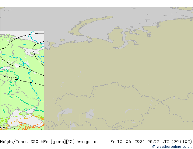 Height/Temp. 850 hPa Arpege-eu  10.05.2024 06 UTC