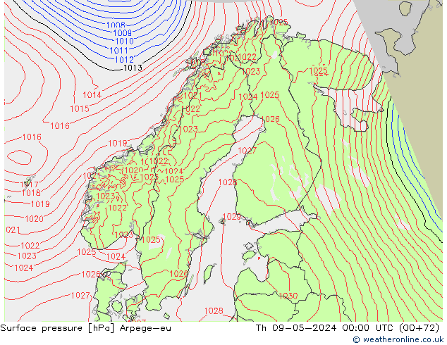 Bodendruck Arpege-eu Do 09.05.2024 00 UTC