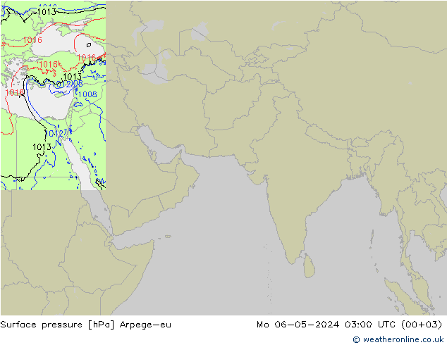 地面气压 Arpege-eu 星期一 06.05.2024 03 UTC