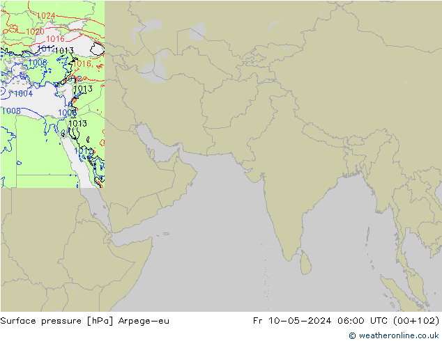 Luchtdruk (Grond) Arpege-eu vr 10.05.2024 06 UTC