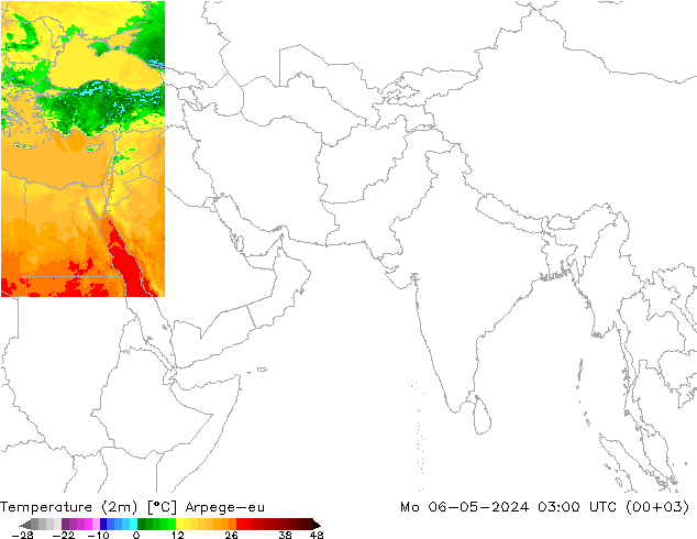Temperature (2m) Arpege-eu Po 06.05.2024 03 UTC