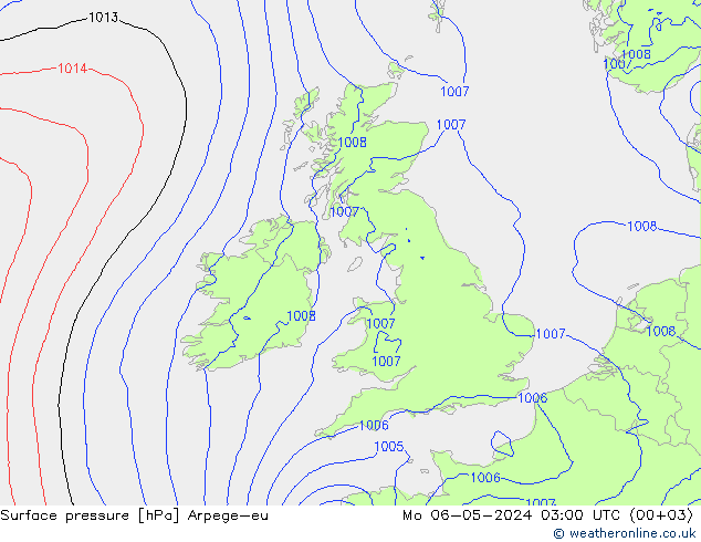 Bodendruck Arpege-eu Mo 06.05.2024 03 UTC