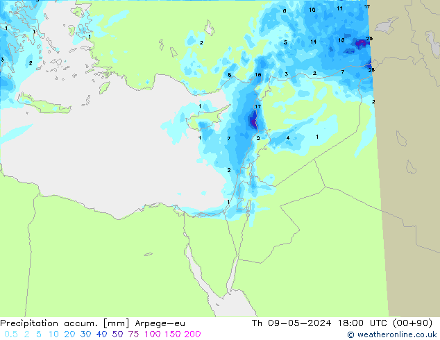 Toplam Yağış Arpege-eu Per 09.05.2024 18 UTC