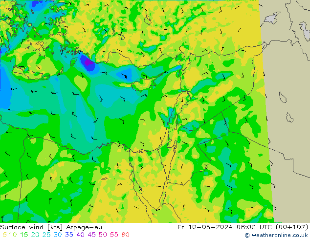 Rüzgar 10 m Arpege-eu Cu 10.05.2024 06 UTC