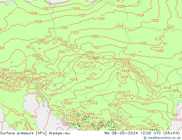 приземное давление Arpege-eu ср 08.05.2024 12 UTC