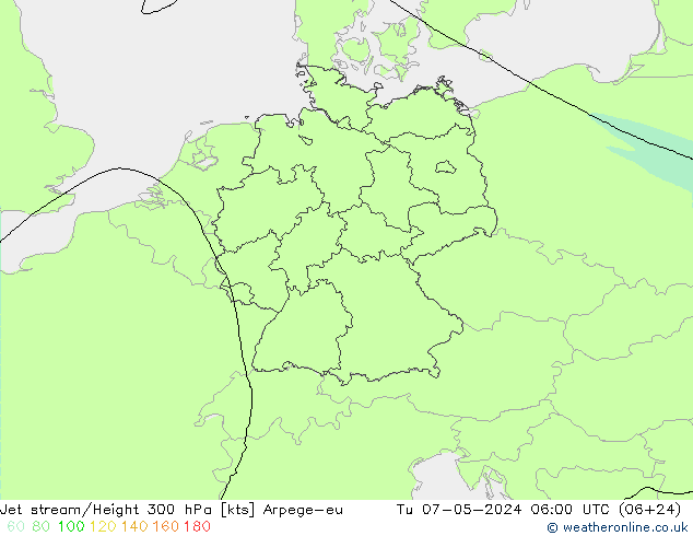 Jet Akımları Arpege-eu Sa 07.05.2024 06 UTC