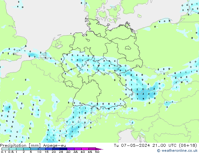 Neerslag Arpege-eu di 07.05.2024 00 UTC