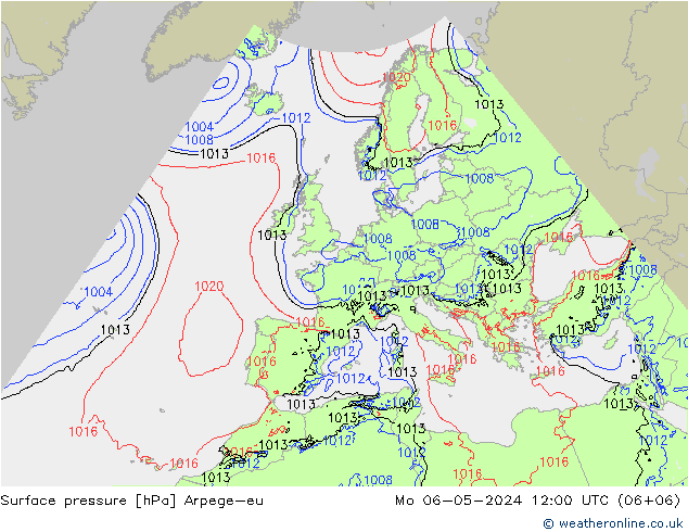 pression de l'air Arpege-eu lun 06.05.2024 12 UTC
