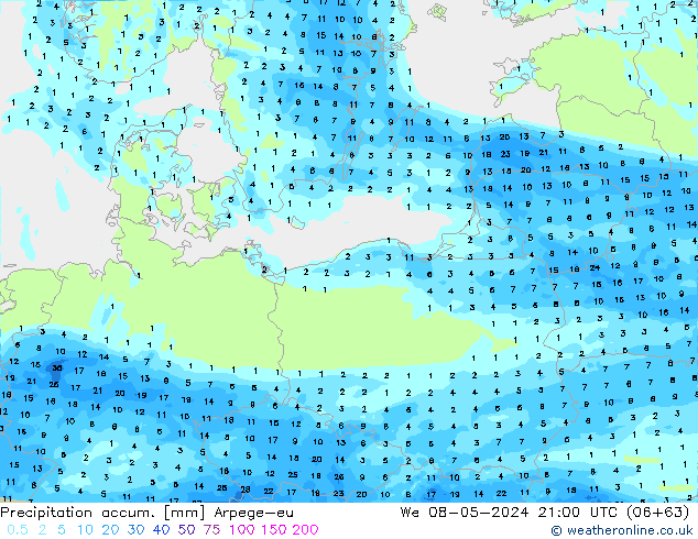 Nied. akkumuliert Arpege-eu Mi 08.05.2024 21 UTC