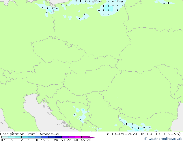 Precipitación Arpege-eu vie 10.05.2024 09 UTC