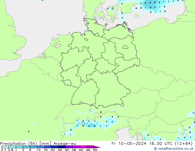 Precipitation (6h) Arpege-eu Fr 10.05.2024 00 UTC