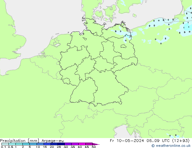 Niederschlag Arpege-eu Fr 10.05.2024 09 UTC