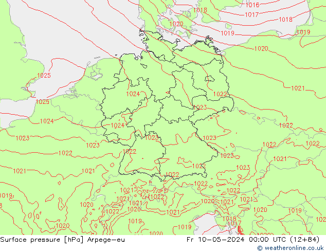 Surface pressure Arpege-eu Fr 10.05.2024 00 UTC