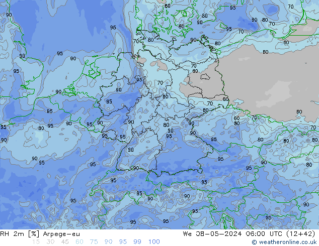 RH 2m Arpege-eu ср 08.05.2024 06 UTC