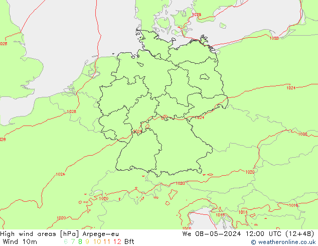 Izotacha Arpege-eu śro. 08.05.2024 12 UTC