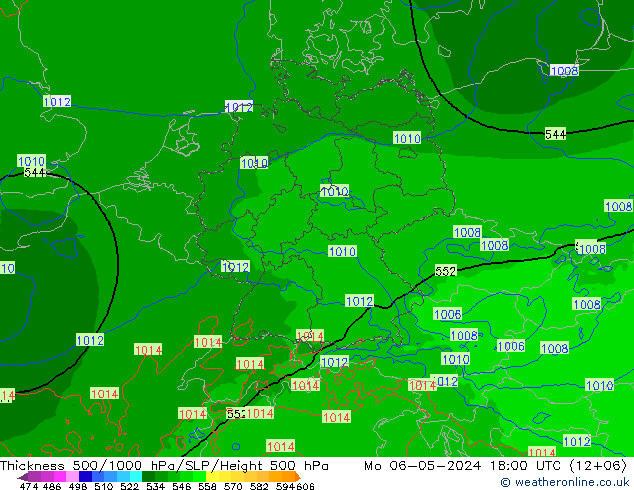 Thck 500-1000hPa Arpege-eu Mo 06.05.2024 18 UTC