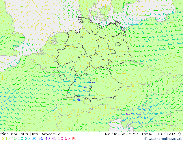 风 850 hPa Arpege-eu 星期一 06.05.2024 15 UTC