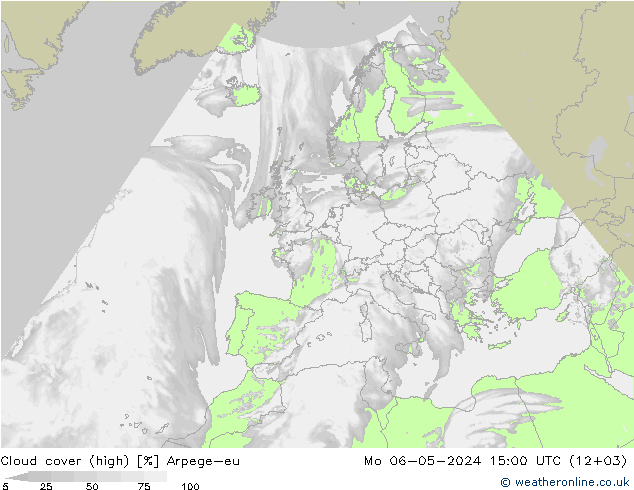 vysoký oblak Arpege-eu Po 06.05.2024 15 UTC