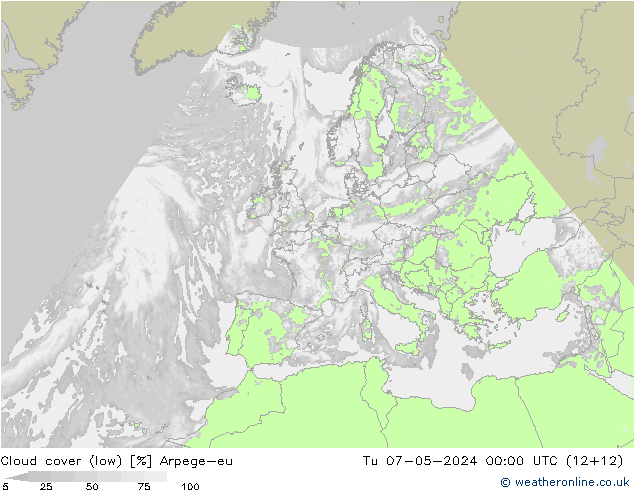 облака (низкий) Arpege-eu вт 07.05.2024 00 UTC