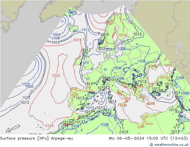 Presión superficial Arpege-eu lun 06.05.2024 15 UTC