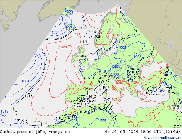 Yer basıncı Arpege-eu Pzt 06.05.2024 18 UTC