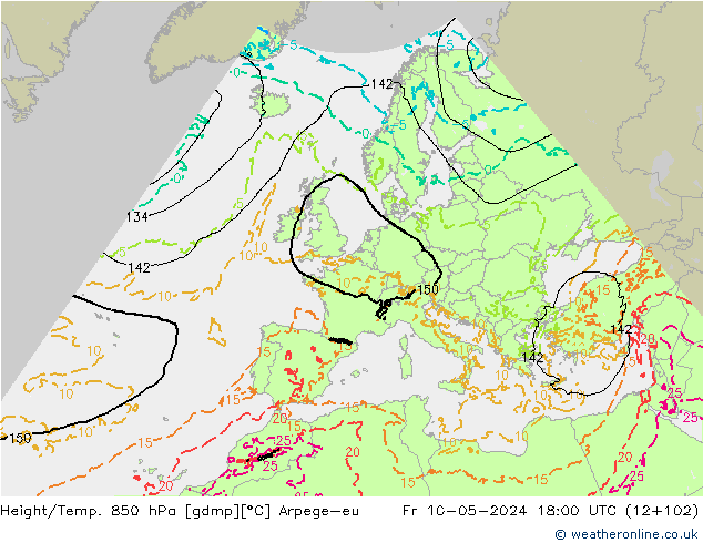 Height/Temp. 850 hPa Arpege-eu Fr 10.05.2024 18 UTC