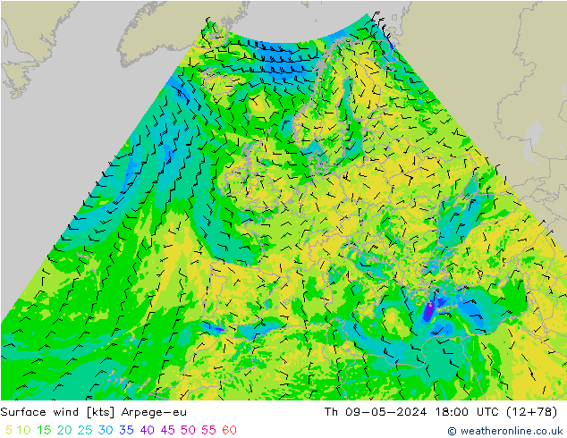 Bodenwind Arpege-eu Do 09.05.2024 18 UTC
