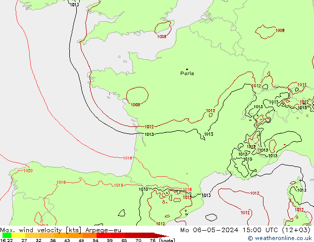Windböen Arpege-eu Mo 06.05.2024 15 UTC