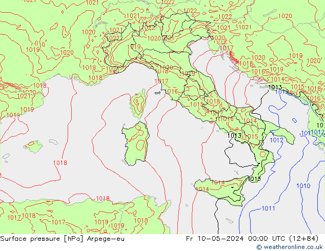 приземное давление Arpege-eu пт 10.05.2024 00 UTC