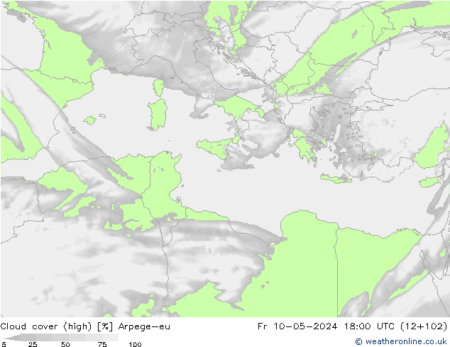 Bewolking (Hoog) Arpege-eu vr 10.05.2024 18 UTC