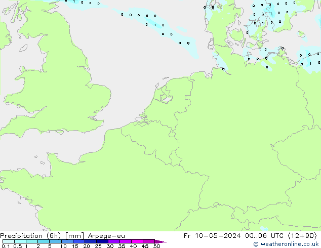 Precipitation (6h) Arpege-eu Fr 10.05.2024 06 UTC