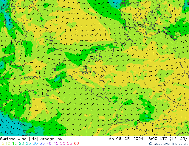 风 10 米 Arpege-eu 星期一 06.05.2024 15 UTC