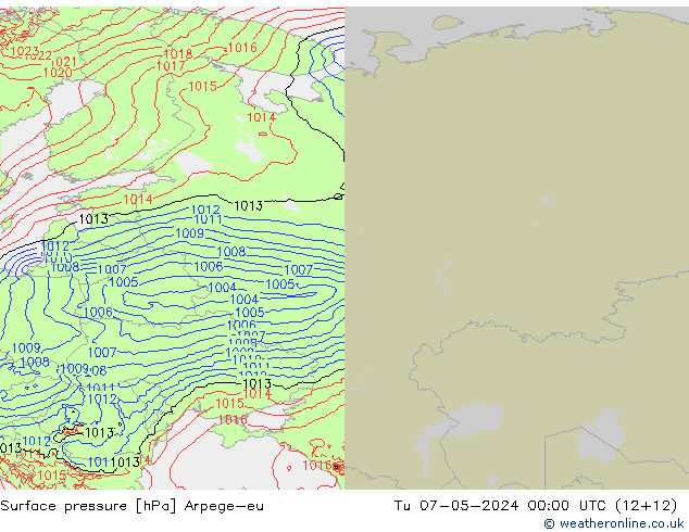 pressão do solo Arpege-eu Ter 07.05.2024 00 UTC