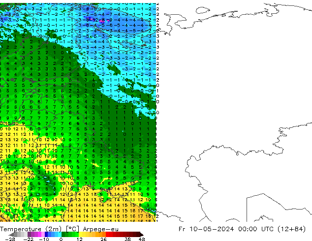 Temperature (2m) Arpege-eu Fr 10.05.2024 00 UTC