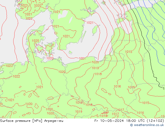 ciśnienie Arpege-eu pt. 10.05.2024 18 UTC