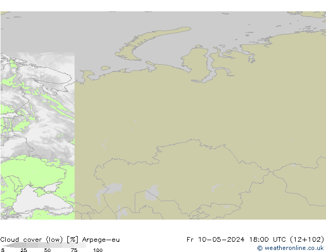 Nubes bajas Arpege-eu vie 10.05.2024 18 UTC
