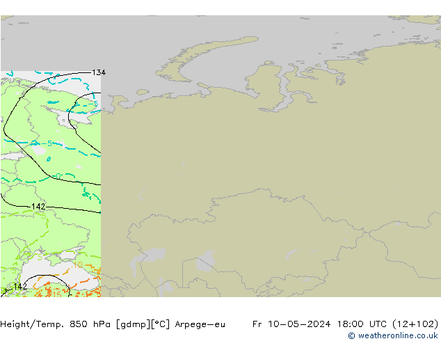 Height/Temp. 850 hPa Arpege-eu pt. 10.05.2024 18 UTC