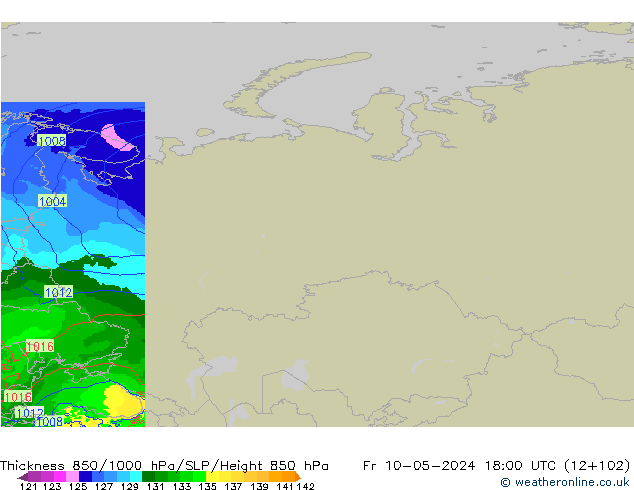 Thck 850-1000 hPa Arpege-eu Fr 10.05.2024 18 UTC