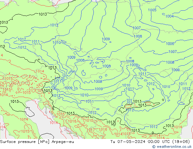 Yer basıncı Arpege-eu Sa 07.05.2024 00 UTC