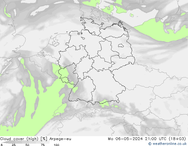 облака (средний) Arpege-eu пн 06.05.2024 21 UTC